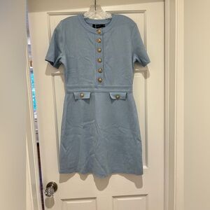 Sweater dress with gold button detail